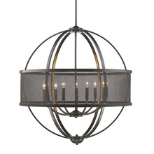  3167-9 EB-EB - Colson EB 9 Light Chandelier (with shade) in Etruscan Bronze